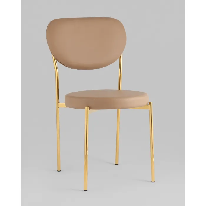 Стул Барбара NEW экокожа бежевая золотые ножки Stool Group УТ000037627 от ImperiumLoft