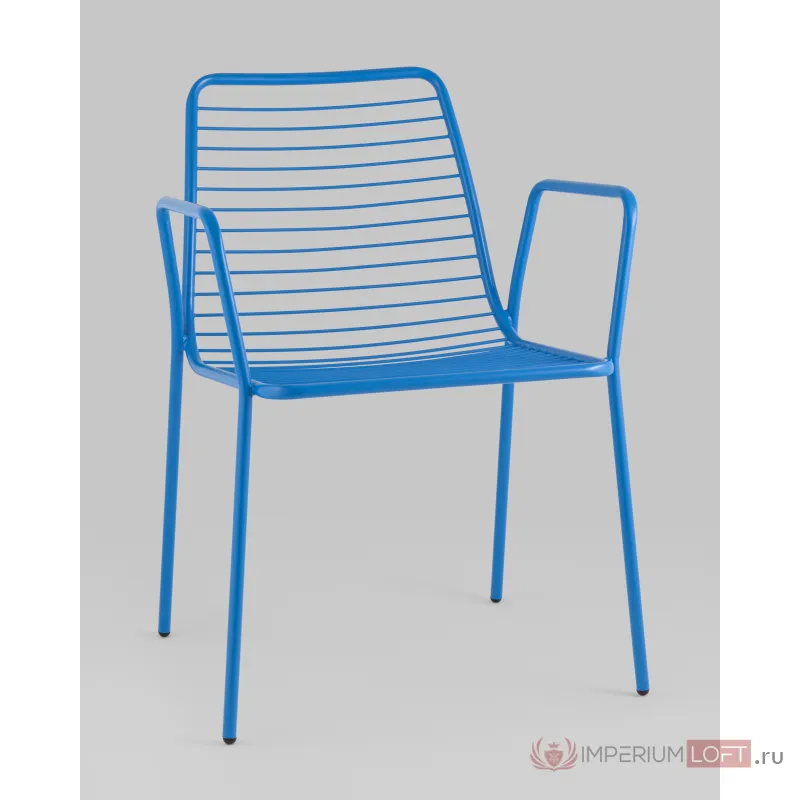 Стул с подлокотниками Дели металл голубой Stool Group УТ000039269 от ImperiumLoft