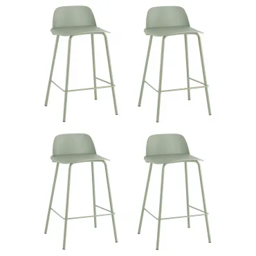 Стул полубарный Mist серо-зеленый 4 шт Stool Group УТ000038440