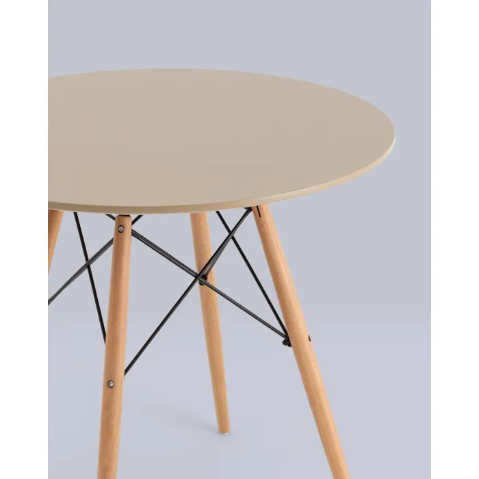 Стол Eames DSW NEW D80 бежевый Stool Group УТ000038040 от ImperiumLoft