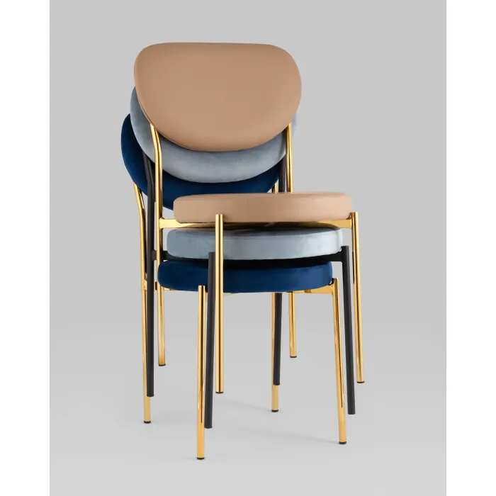 Стул Барбара NEW экокожа бежевая золотые ножки Stool Group УТ000037627 от ImperiumLoft