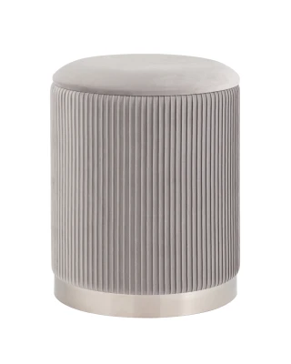 Пуф Шарлотта с ящиком серебро велюр серебристый Stool Group УТ000039502