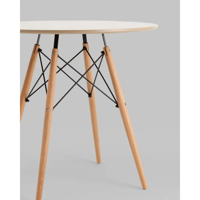 Стол Eames DSW NEW D80 бежевый Stool Group УТ000038040 от ImperiumLoft