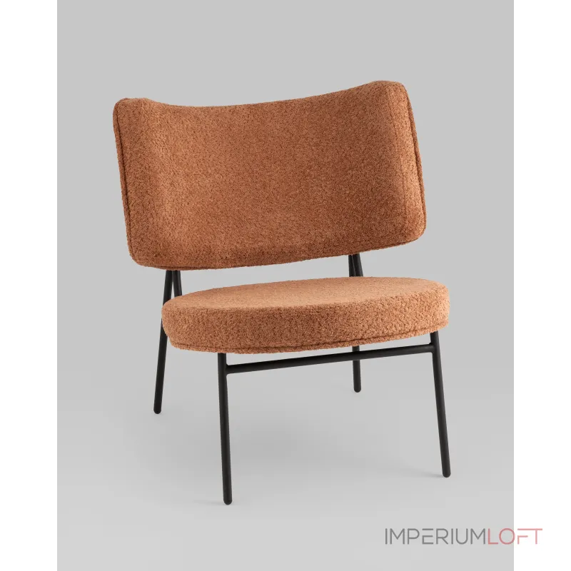 Кресло District Lounge букле терракотовый Stool Group УТ000039111 Кресло District Lounge букле терракотовый Stool Group УТ000039111