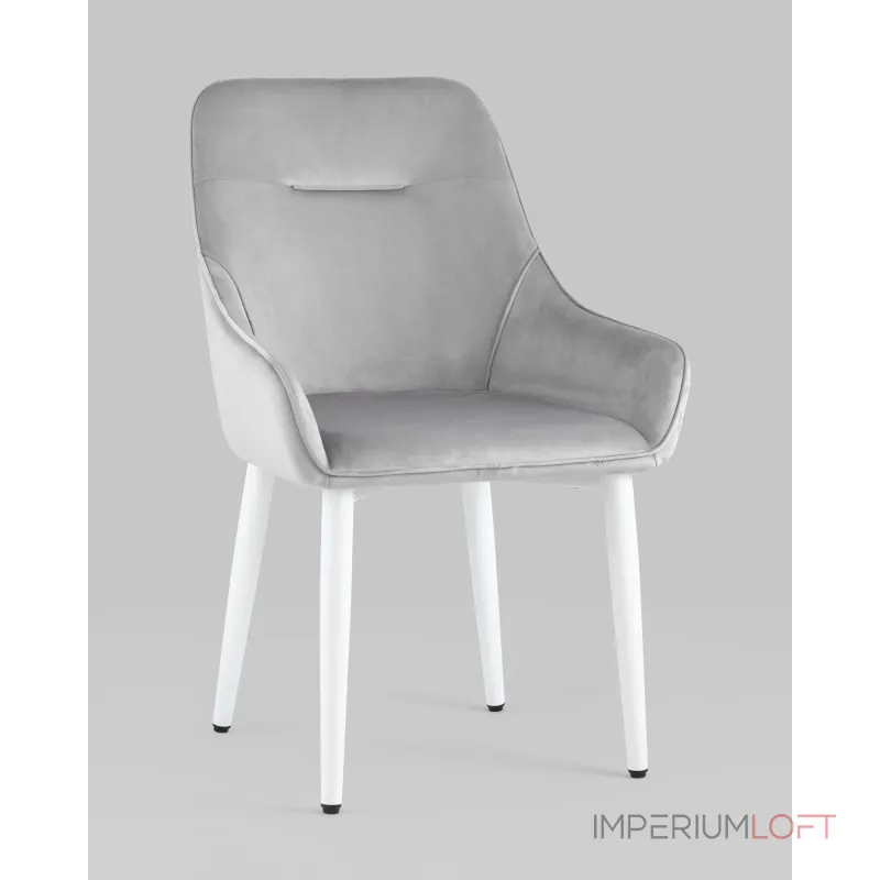 Стул Диана велюр серебристый ножки белые 4 шт Stool Group УТ000037411 Стул Диана велюр серебристый ножки белые 4 шт Stool Group УТ000037411