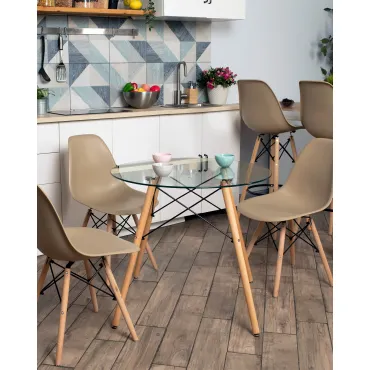 Стол Eames DSW NEW D80 стеклянный Stool Group УТ000039068 от ImperiumLoft