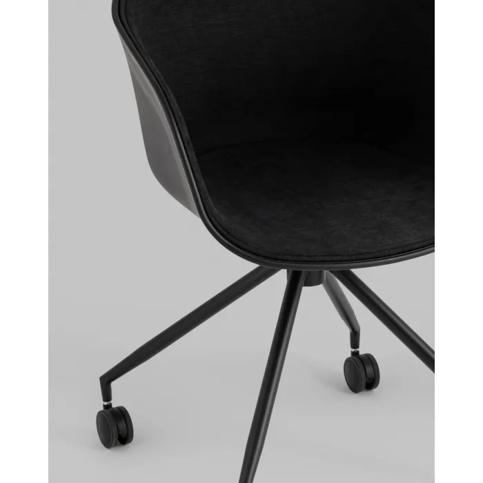 Кресло офисное LIBRA рогожка черный Stool Group УТ000038152 от ImperiumLoft