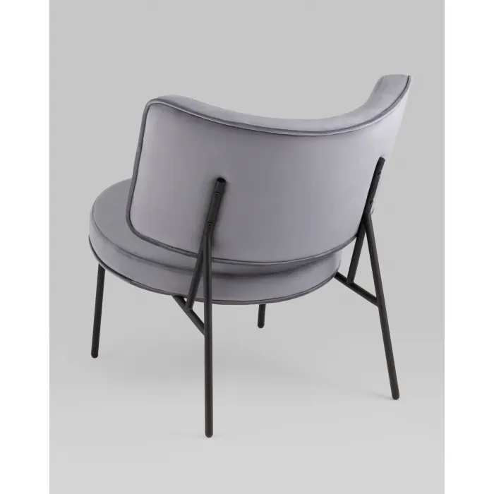 Кресло District Lounge велюр серый Stool Group УТ000039114 от ImperiumLoft