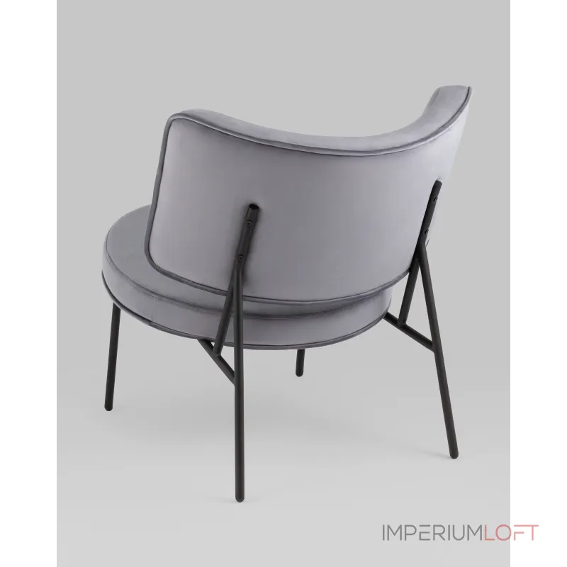 Кресло District Lounge велюр серый Stool Group УТ000039114 Кресло District Lounge велюр серый Stool Group УТ000039114