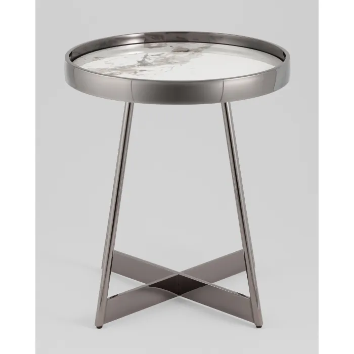 Журнальный столик Гера 50*50 см белая керамика Stool Group УТ000039406 от ImperiumLoft