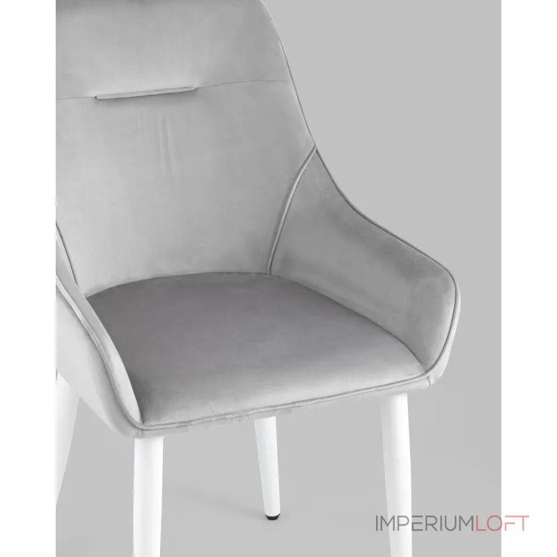 Стул Диана велюр серебристый ножки белые 4 шт Stool Group УТ000037411 Стул Диана велюр серебристый ножки белые 4 шт Stool Group УТ000037411