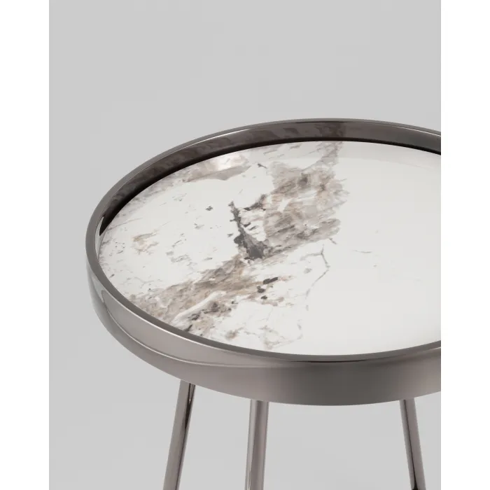 Журнальный столик Гера 50*50 см белая керамика Stool Group УТ000039406 от ImperiumLoft