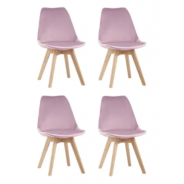 Стул FRANKFURT велюр розовый 4 шт. Stool Group УТ000036620 Стул FRANKFURT велюр розовый 4 шт. Stool Group УТ000036620