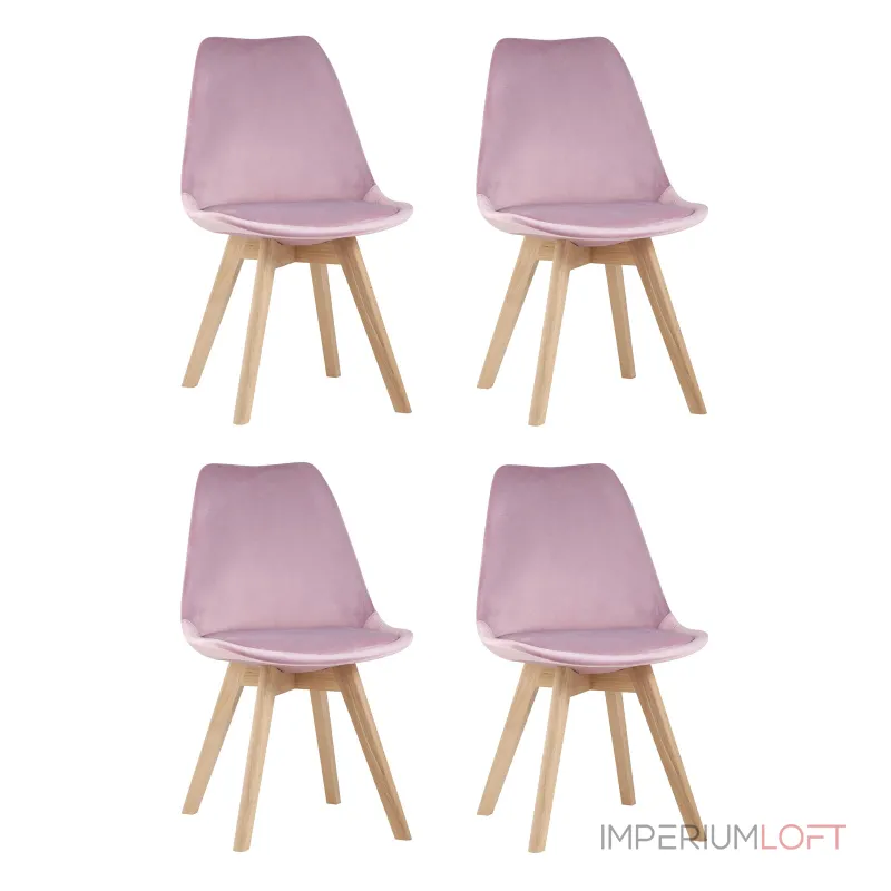 Стул FRANKFURT велюр розовый 4 шт. Stool Group УТ000036620 Стул FRANKFURT велюр розовый 4 шт. Stool Group УТ000036620