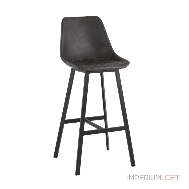 Стул барный TEXAS экокожа серый Stool Group УТ000038913 Стул барный TEXAS экокожа серый Stool Group УТ000038913