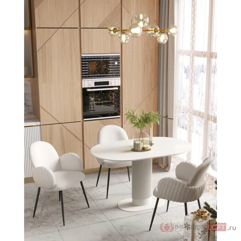 Стол обеденный Mystery 130*80 белый Stool Group УТ000039507 от ImperiumLoft