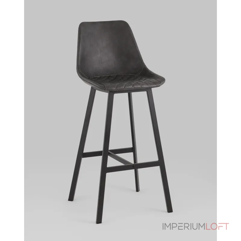 Стул барный TEXAS экокожа серый Stool Group УТ000038913 Стул барный TEXAS экокожа серый Stool Group УТ000038913
