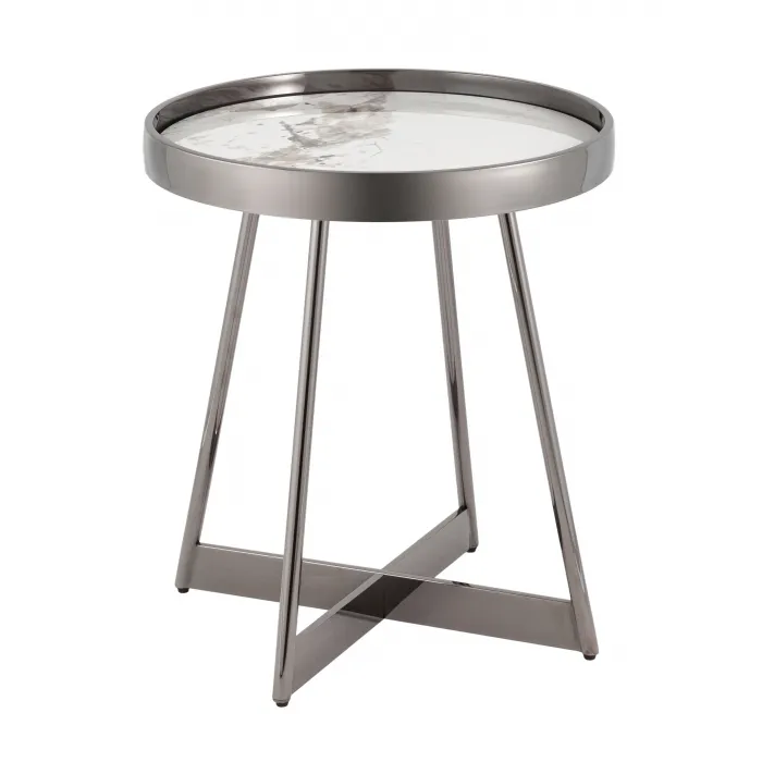 Журнальный столик Гера 50*50 см белая керамика Stool Group УТ000039406 от ImperiumLoft