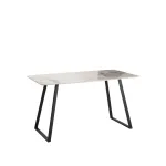 Стол обеденный Vermont 140*80 см керамика светлая ножки черные Stool Group УТ000040513