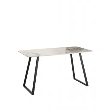 Стол обеденный Vermont 140*80 см керамика светлая ножки черные Stool Group УТ000040513