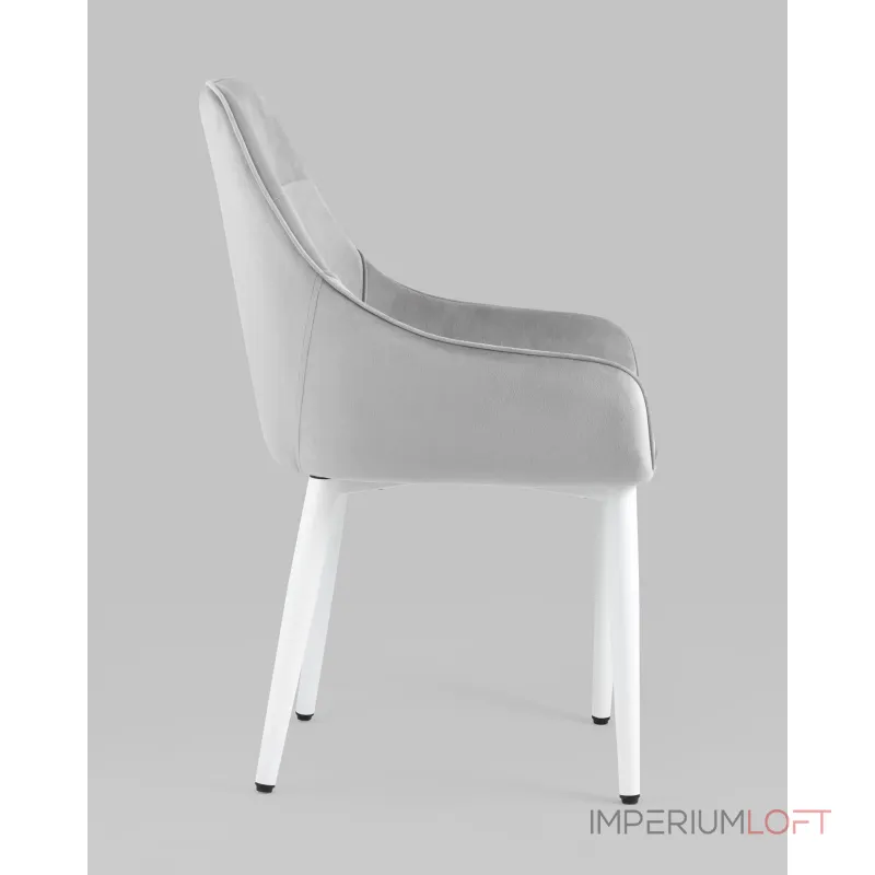 Стул Диана велюр серебристый ножки белые 4 шт Stool Group УТ000037411 Стул Диана велюр серебристый ножки белые 4 шт Stool Group УТ000037411