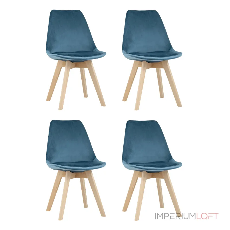 Стул FRANKFURT велюр синий 4 шт. Stool Group УТ000036622
