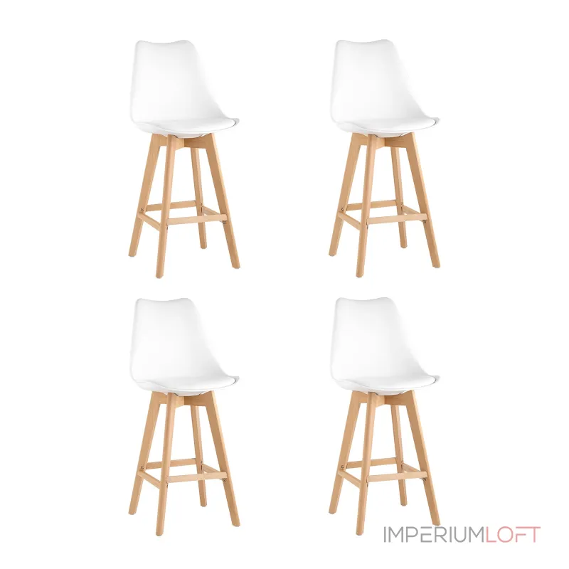 Стул барный FRANKFURT белый 4 шт Stool Group УТ000038332