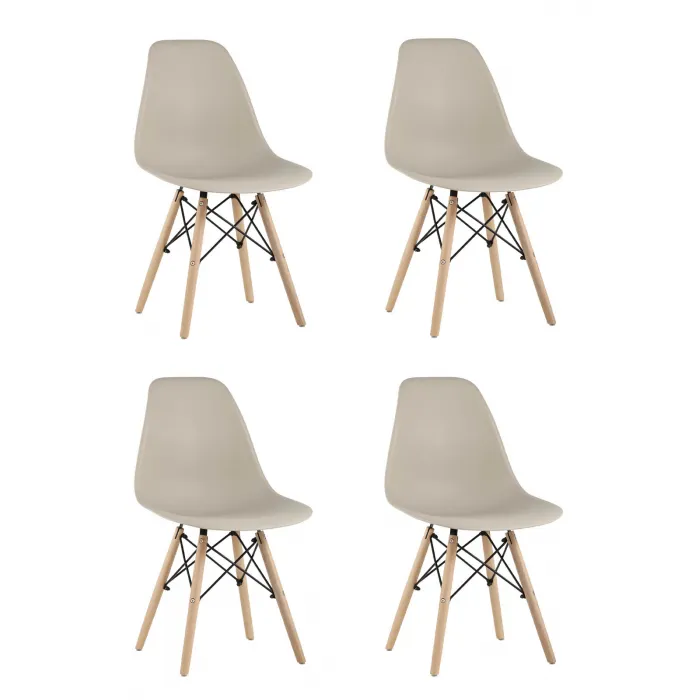 Стул Eames Style DSW бежевый x4 (разборный каркас) Stool Group УТ000037158 от ImperiumLoft