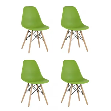 Стул Eames Style DSW зеленый x4 (разборный каркас) Stool Group УТ000037605