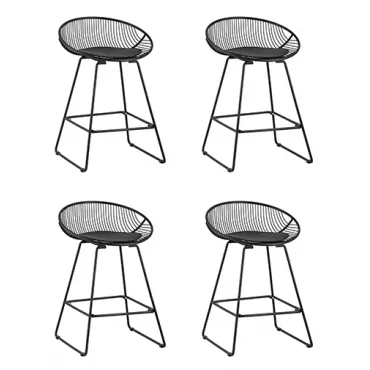 Стул полубарный UFO, черный, с черной подушкой 4 шт Stool Group УТ000038452