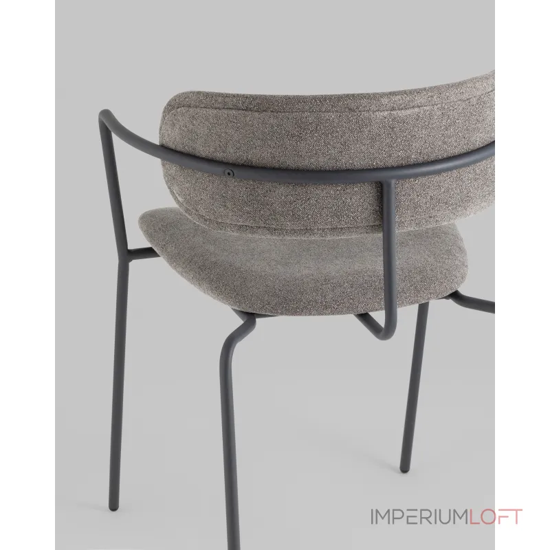 Стул Дженни букле темно-серый каркас антрацитово-серый муар Stool Group УТ000039184 от ImperiumLoft Стул Дженни букле темно-серый каркас антрацитово-серый муар Stool Group УТ000039184 от ImperiumLoft