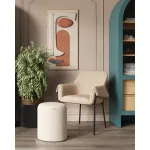 Пуф-столик с ящиком Хюгге S букле бежевый Stool Group УТ000038725 от ImperiumLoft
