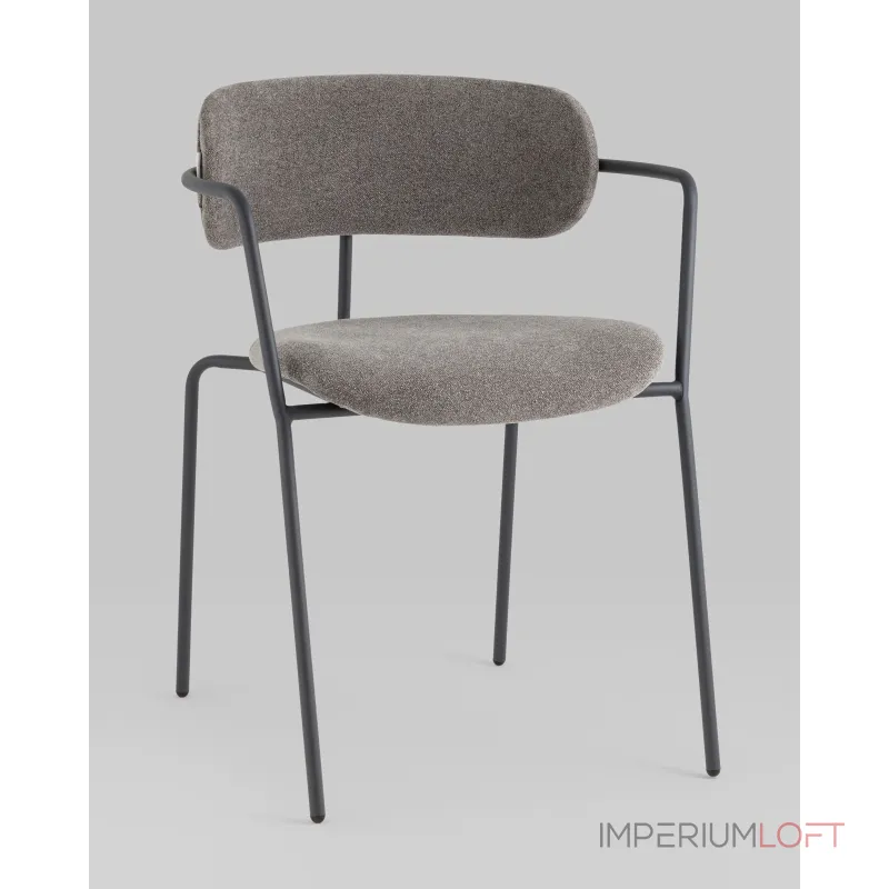 Стул Дженни букле темно-серый каркас антрацитово-серый муар Stool Group УТ000039184 от ImperiumLoft Стул Дженни букле темно-серый каркас антрацитово-серый муар Stool Group УТ000039184 от ImperiumLoft