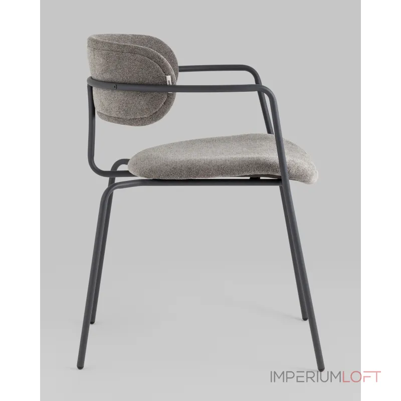 Стул Дженни букле темно-серый каркас антрацитово-серый муар Stool Group УТ000039184 от ImperiumLoft Стул Дженни букле темно-серый каркас антрацитово-серый муар Stool Group УТ000039184 от ImperiumLoft