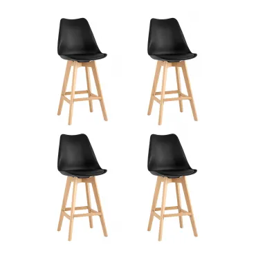 Стул барный FRANKFURT черный 4 шт Stool Group УТ000038334