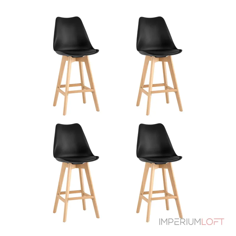 Стул барный FRANKFURT черный 4 шт Stool Group УТ000038334