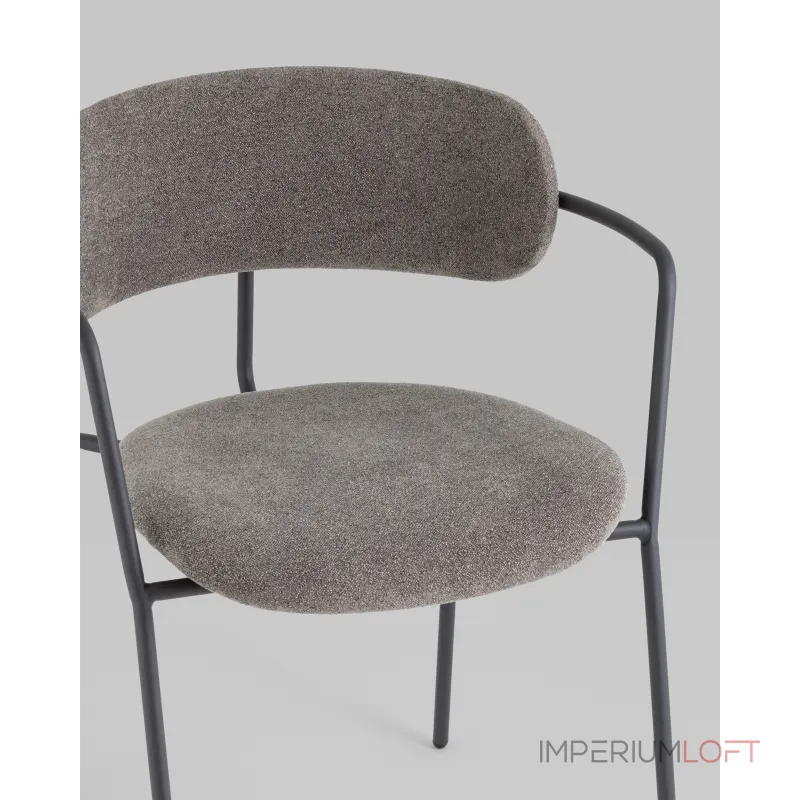 Стул Дженни букле темно-серый каркас антрацитово-серый муар Stool Group УТ000039184 от ImperiumLoft Стул Дженни букле темно-серый каркас антрацитово-серый муар Stool Group УТ000039184 от ImperiumLoft