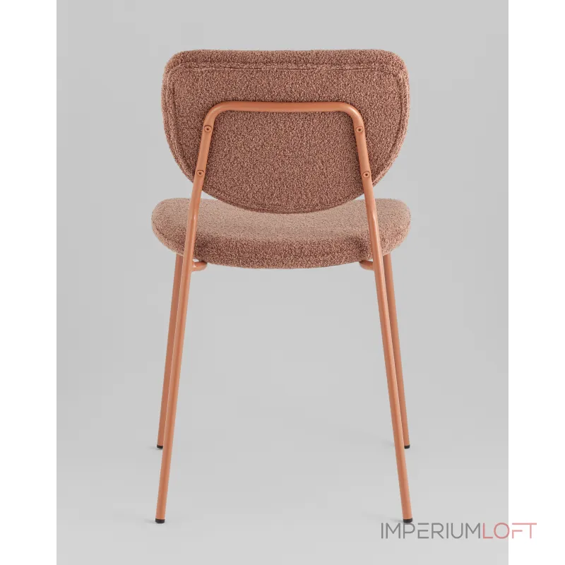Стул обеденный Gigi коричневый букле розовые ножки Stool Group УТ000039037 Стул обеденный Gigi коричневый букле розовые ножки Stool Group УТ000039037
