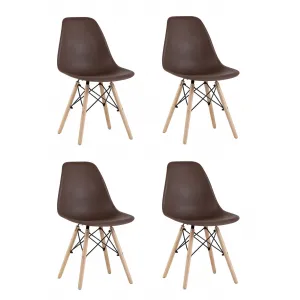 Стул Eames Style DSW коричневый x4 (разборный каркас) Stool Group УТ000037606