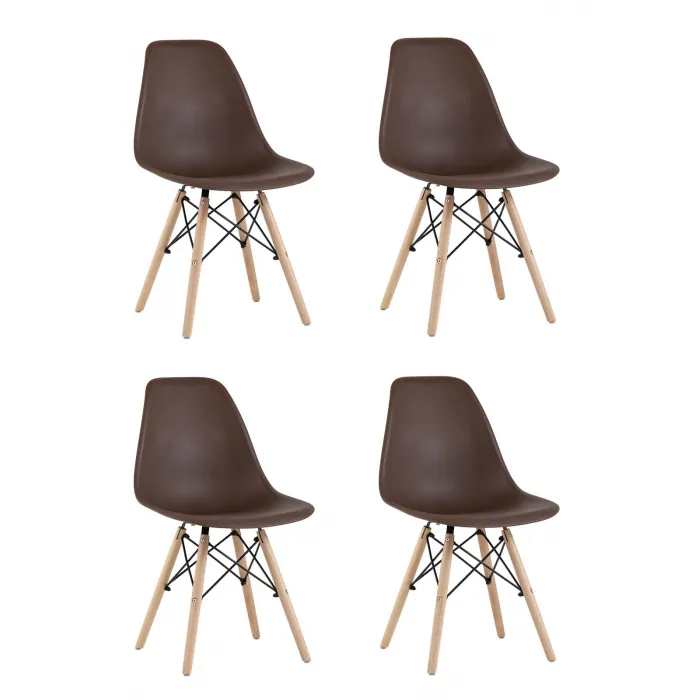 Стул Eames Style DSW коричневый x4 (разборный каркас) Stool Group УТ000037606 от ImperiumLoft