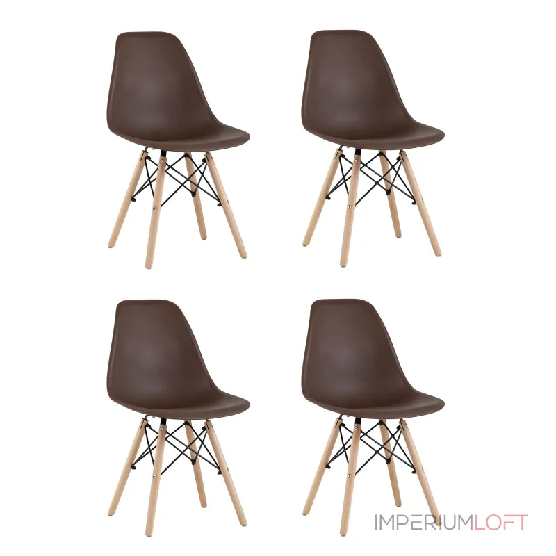 Стул Eames Style DSW коричневый x4 (разборный каркас) Stool Group УТ000037606 от ImperiumLoft Стул Eames Style DSW коричневый x4 (разборный каркас) Stool Group УТ000037606 от ImperiumLoft