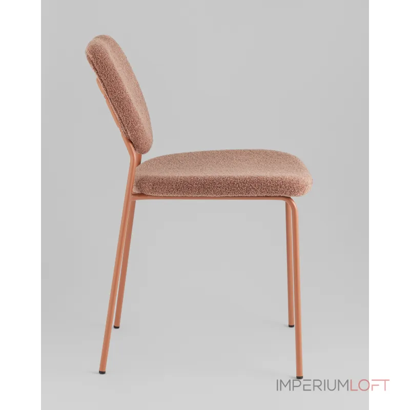 Стул обеденный Gigi коричневый букле розовые ножки Stool Group УТ000039037 Стул обеденный Gigi коричневый букле розовые ножки Stool Group УТ000039037