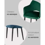 Стул Венера велюр кремовый ножки белые Stool Group УТ000037662 от ImperiumLoft