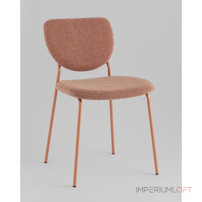 Стул обеденный Gigi коричневый букле розовые ножки Stool Group УТ000039037 Стул обеденный Gigi коричневый букле розовые ножки Stool Group УТ000039037