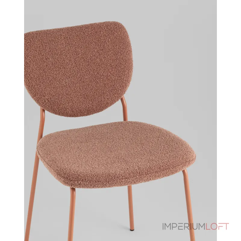 Стул обеденный Gigi коричневый букле розовые ножки Stool Group УТ000039037 Стул обеденный Gigi коричневый букле розовые ножки Stool Group УТ000039037