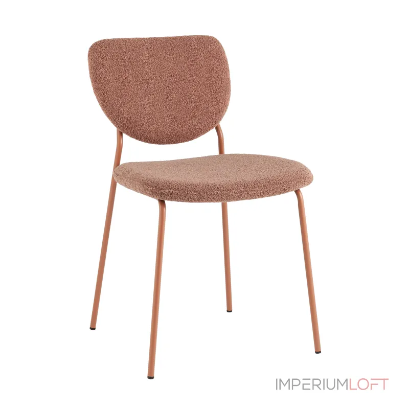 Стул обеденный Gigi коричневый букле розовые ножки Stool Group УТ000039037 Стул обеденный Gigi коричневый букле розовые ножки Stool Group УТ000039037