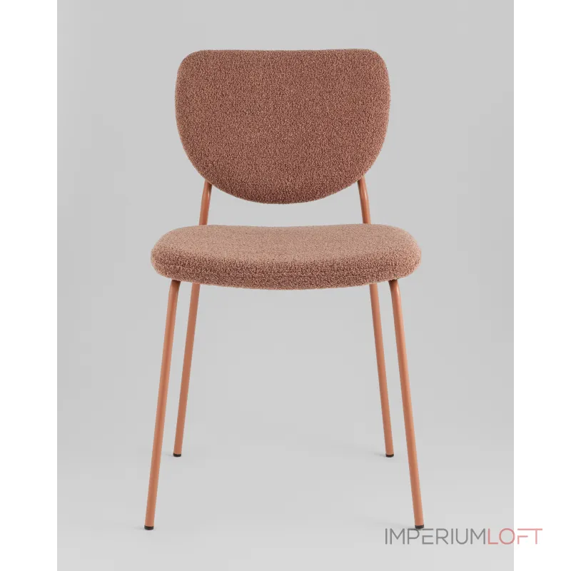 Стул обеденный Gigi коричневый букле розовые ножки Stool Group УТ000039037 Стул обеденный Gigi коричневый букле розовые ножки Stool Group УТ000039037