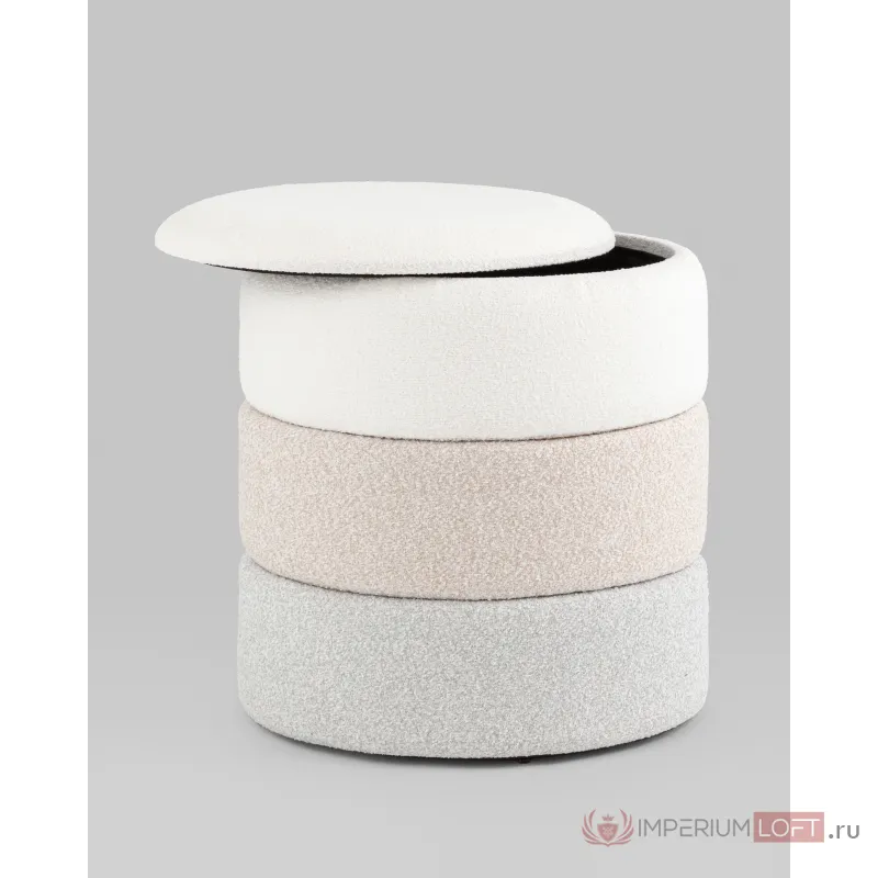 Пуф с ящиком Hive XS букле бежевый Stool Group УТ000038718 от ImperiumLoft