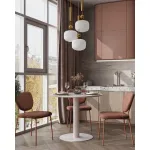 Стул обеденный Gigi коричневый букле розовые ножки Stool Group УТ000039037