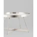 Журнальный столик Гера 80*80см белая керамика сталь серебро Stool Group УТ000039403 от ImperiumLoft